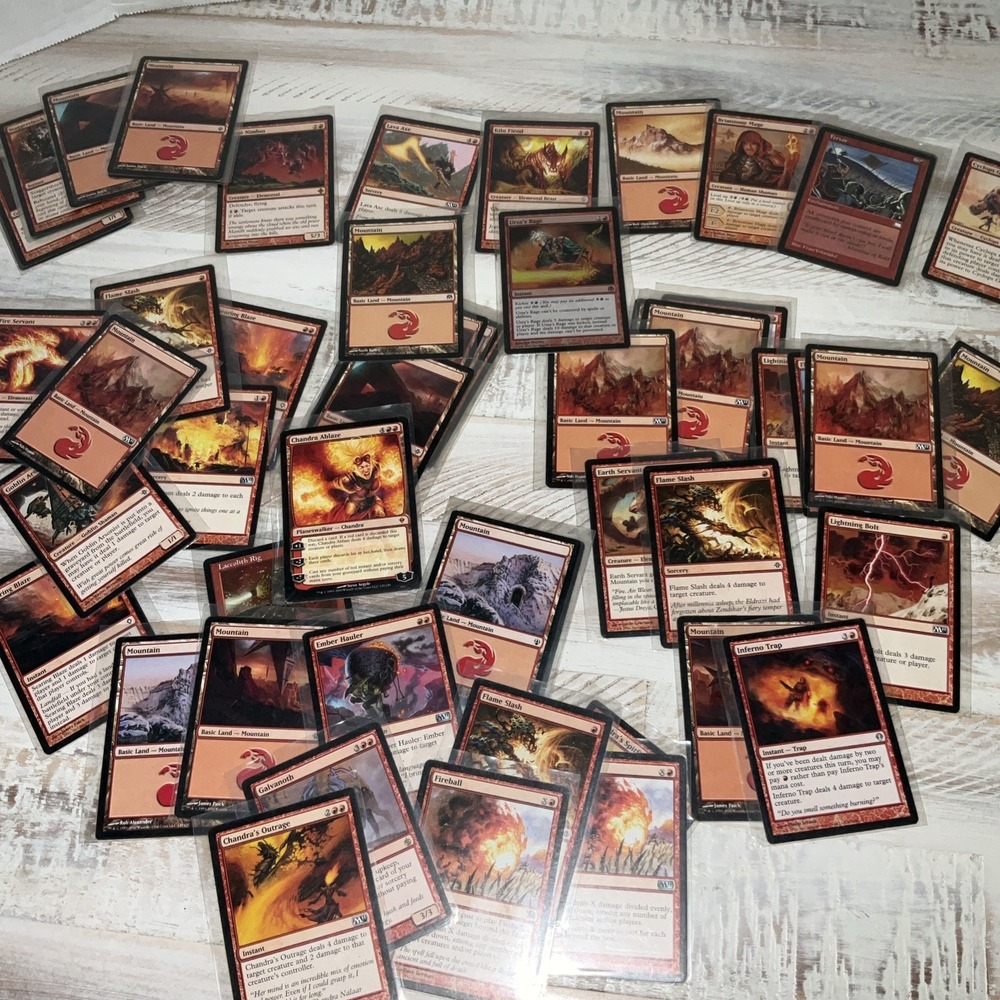 Magic The Gathering Deckmaster Cards Mix Lot Roughly 60 Cards Red Chandra Urza